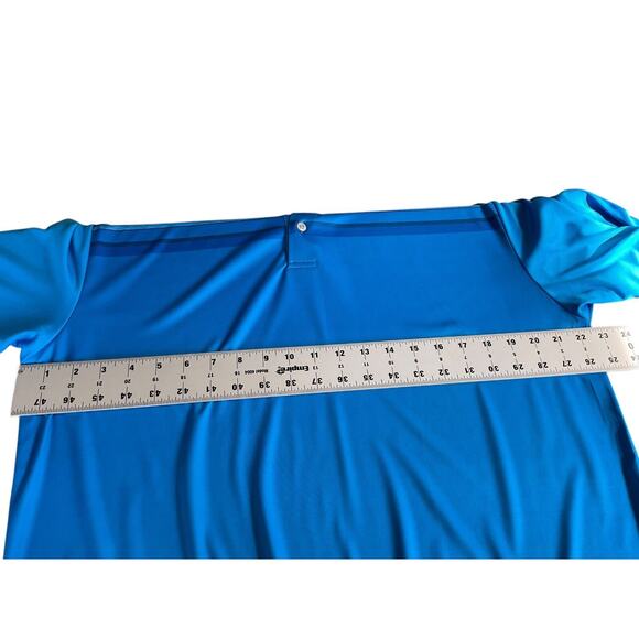 PGA Tour Golf  Men's Large Blue Polo Shirt Striped Performance Moisture Wicking - Picture 4 of 9
